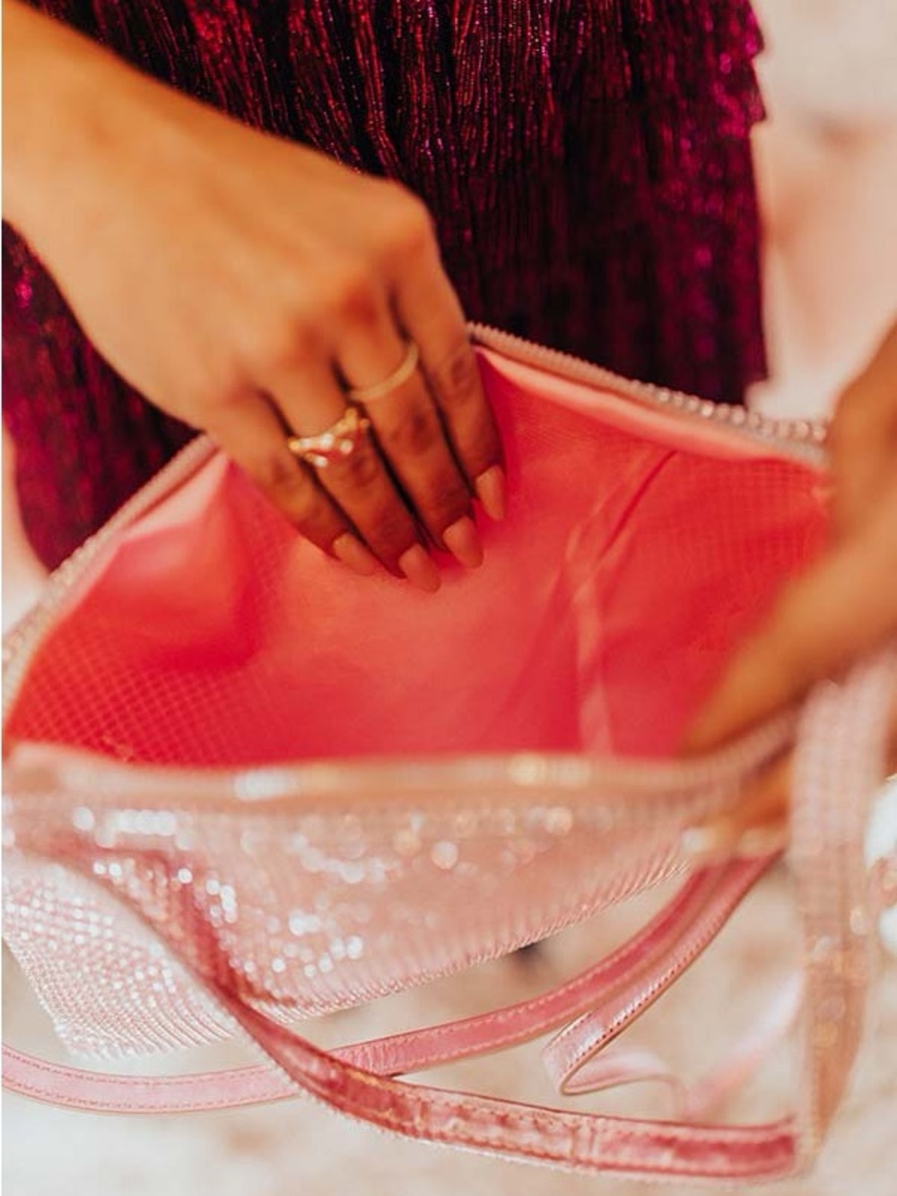 Pink Rhinestone Bag (NWOT) - Picture 5 of 9
